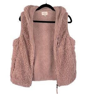 Weatherproof Vintage 1948 Fluffy Pink Sherpa Hooded Vest size M